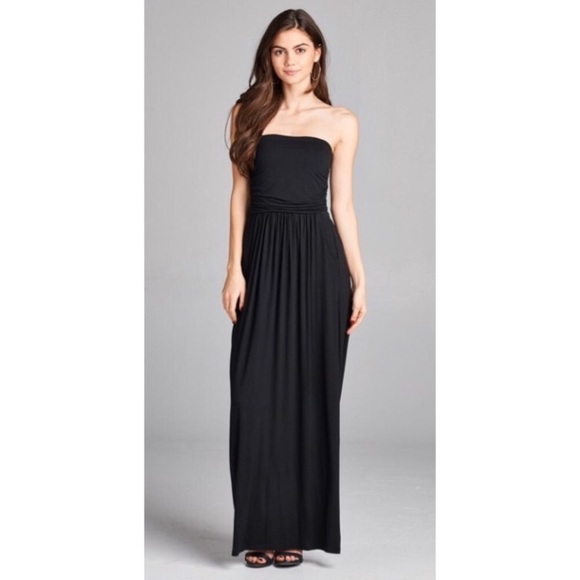 NEW Black Strapless maxi dress - Picture 3 of 5